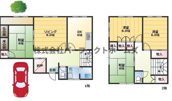 楠葉並木2丁目戸建　賃貸の物件間取画像